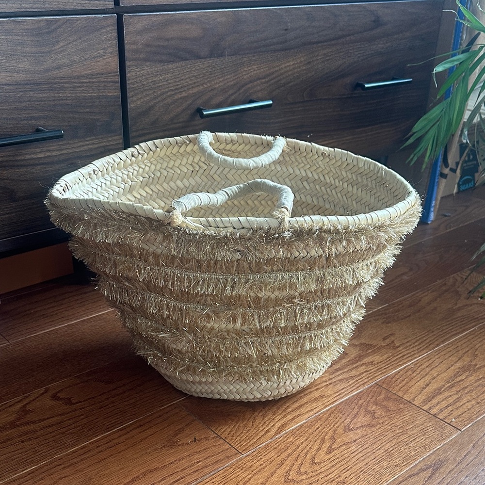 Woven Basket Beach Bag